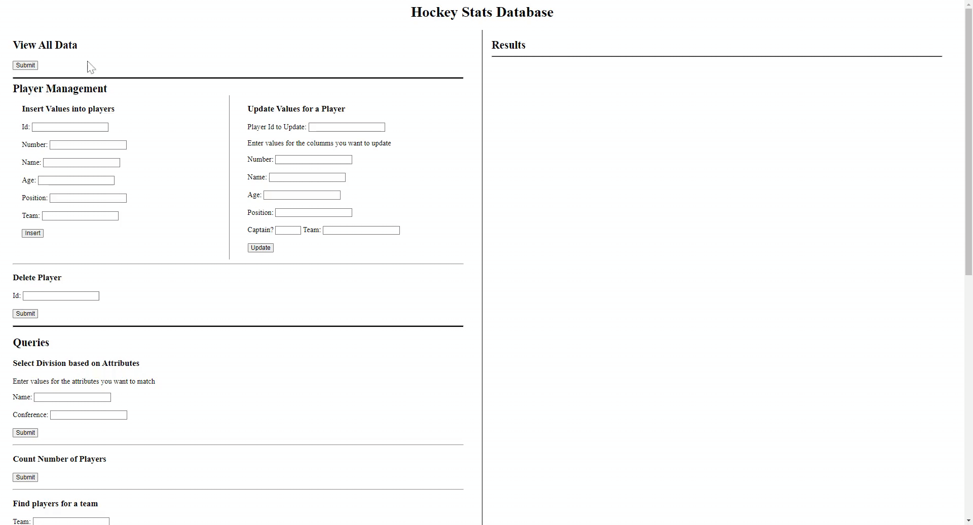NHL-Statistics-Database